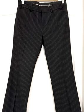 Club Monaco Black Pinstripe Bootcut Dress Pants Wool Blend 4